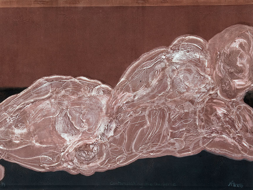 Monotype "Contemplating the Universe" by Normandie Hand