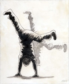 Monotype "Bottoms Up" by Normandie Hand