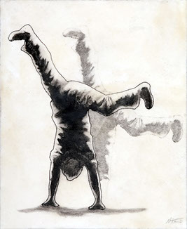 Monotype "Bottoms Up" by Normandie Hand