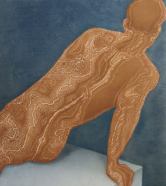 Monotype "Untitlled (Man on Pedastel)" by Normandie Hand