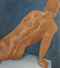 Monotype "Untitlled (Man on Pedastel)" by Normandie Hand